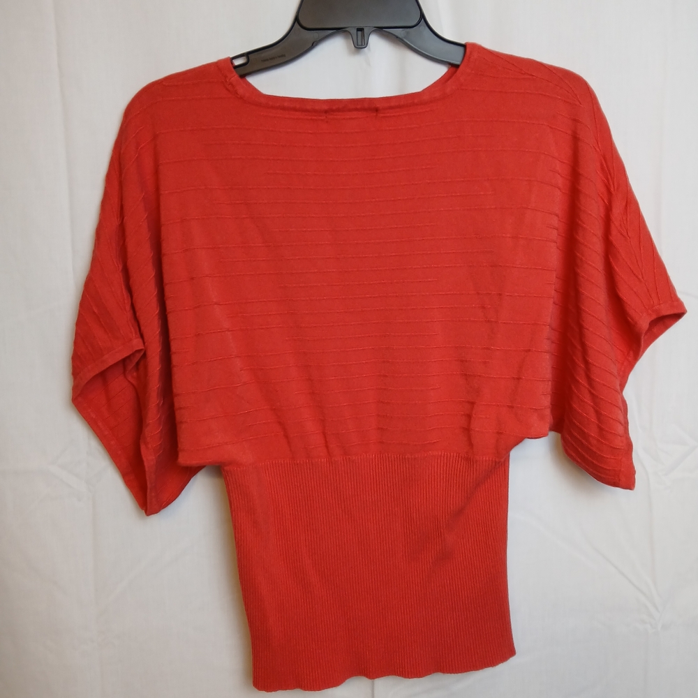Style & Co. Vibrant Red Ribbed Blouse - Picture 6 of 6